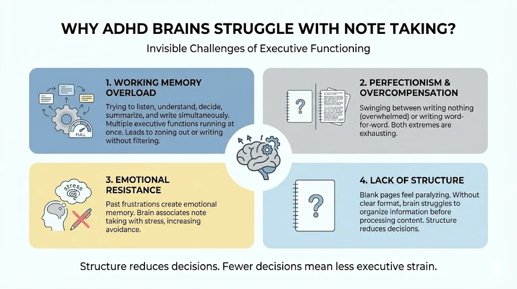 Why ADHD Brains Struggle With Note Taking?